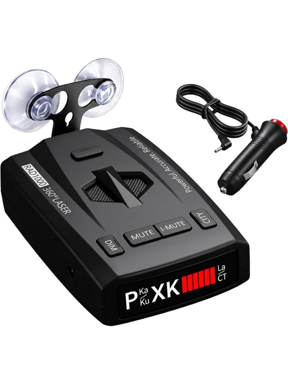 Long Range Radar & Laser Detector for Cars, Voice Alerts, DSP Filtering, Stealth